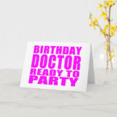 医師:誕生日ドクターの準備完了パーティー カード (黄色い花)