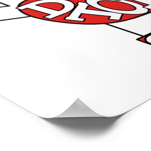 医師ASLサイン私はあなたを愛している – ハート – メディカルクロス ポスター (角)