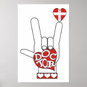 医師ASLサイン私はあなたを愛している – ハート – メディカルクロス ポスター (正面)