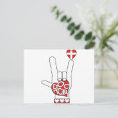 医師ASLサイン私はあなたを愛している – ハート – メディカルクロス ポストカード (スタンド正面)