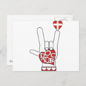 医師ASLサイン私はあなたを愛している – ハート – メディカルクロス ポストカード (正面/裏面)