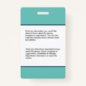 医師ID識別カード名前をカスタムする写真 バッジ (裏面)