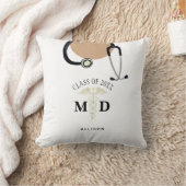 医師MD卒業医療スクラブのトップ名 クッション (ブランケット)