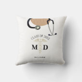 医師MD卒業医療スクラブのトップ名 クッション (裏面)