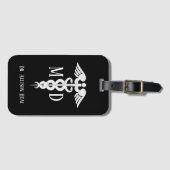 医師MD Caduceusの記号名(Medical Doctor MD Cadueus Symbol ラゲッジタグ (正面横)