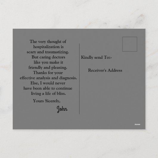 医感謝してい用はがき シーズンポストカード (裏面)