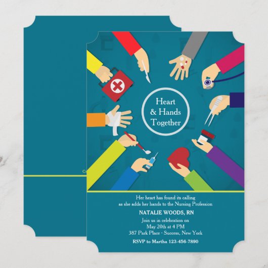 医手卒業招待状 招待状 (正面/裏面)