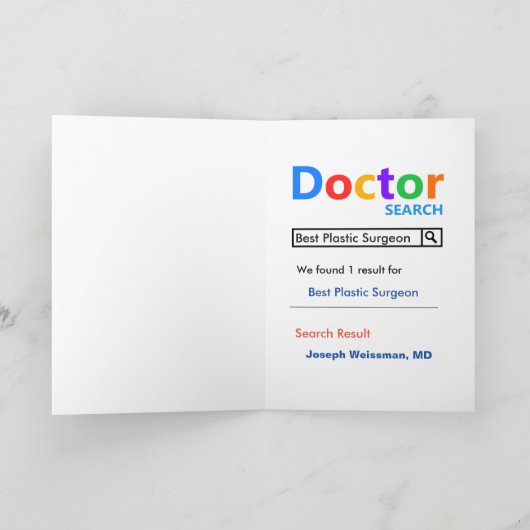 医最高の医の整形外科の検索 サンキューカード (内部)