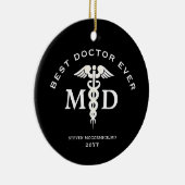 医最高の師は常に医学のクリスマスパーソナライズされたに セラミックオーナメント (右)