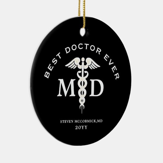 医最高の師は常に医学のクリスマスパーソナライズされたに セラミックオーナメント (右)