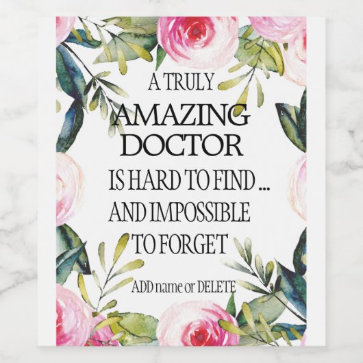 医最高の感謝してい医の贈り物に対して感謝 ワインラベル (シングルラベル)