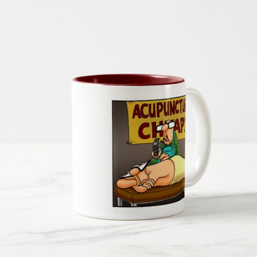 医用おもしろい鍼灸師 ツートーンマグカップ (正面右)