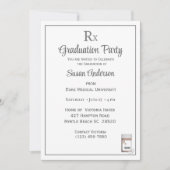 医用おもしろいRxピルボトル卒業パーティー 招待状 (正面)