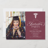 医用エレガント分体カスタム写真卒業 招待状 (正面)