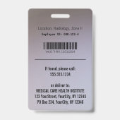 医用エレガント金ゴールドカドゥセウス白い翼の写真ID バッジ (裏面)