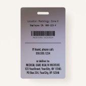 医用エレガント金ゴールドカドゥセウス白い翼の写真ID バッジ (裏面)