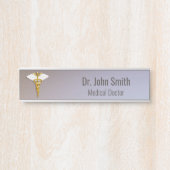 医用エレガント金ゴールドカドゥセウス白翼 サインプレート (正面)