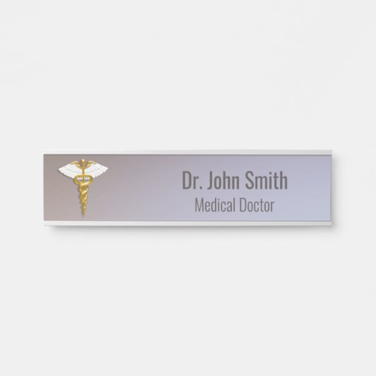 医用エレガント金ゴールドカドゥセウス白翼 サインプレート (正面)
