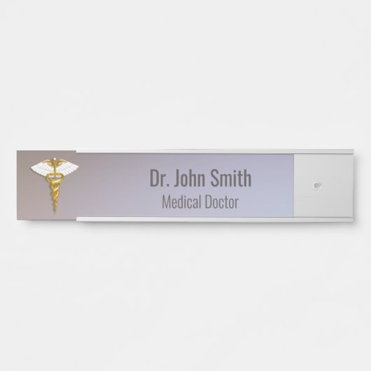 医用エレガント金ゴールドカドゥセウス白翼 サインプレート (正面)