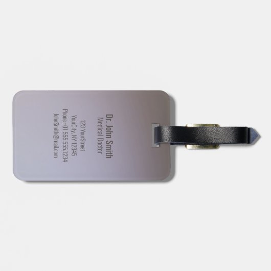 医用エレガント金ゴールドカドゥセウス白翼 ラゲッジタグ (裏面横)