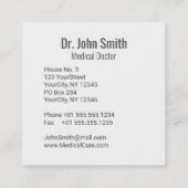 医用エレガント金ゴールドカドゥセウス黒翼クラシー スクエア名刺 (裏面)