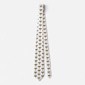 医用エレガント金ゴールドカドゥセウス黒翼パターン ネクタイ (正面)