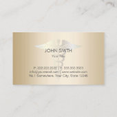 医用カドゥセスシンボル階級金ゴールドプロフェッショナル 名刺 (裏面)