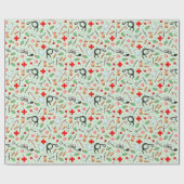 医用クリスマス ラッピングペーパー (フラット)