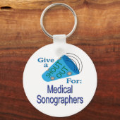 医用ソノグラフの人に大声で叫ぶ キーホルダー (正面)
