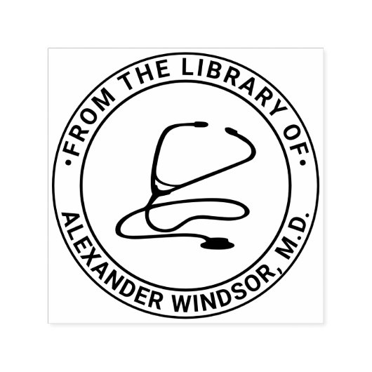 医用ドクターナース聴診図書名 セルフインキングスタンプ (デザイン)