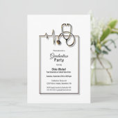 医用ナース医師聴診器卒業パーティー 招待状 (スタンド正面)