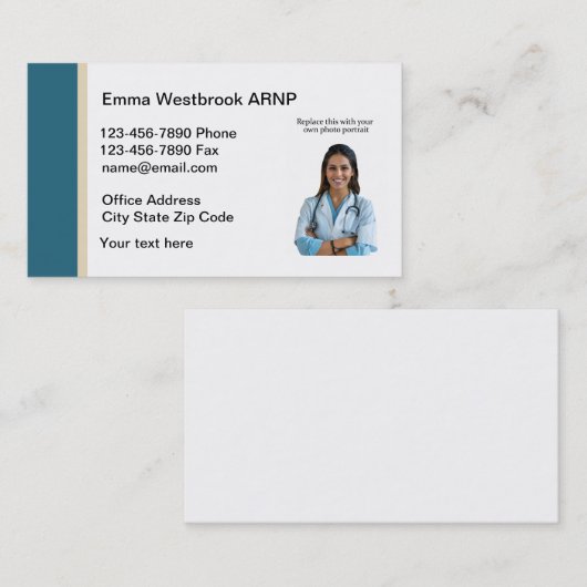医用ナース開業者写真用名刺 名刺 (正面/裏面)