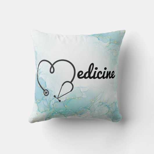 医用ハート聴診器の医学博士ギフト クッション (裏面)