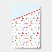 医用パターン（の模様が）ある集中医者ID バッジ (裏面)