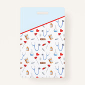 医用パターン(の模様が)ある集中医者ID バッジ (裏面)