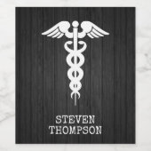 医用パーソナライズされたシンボルカドゥセウスドクターナース ワインラベル (シングルラベル)