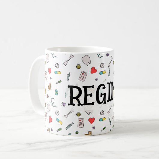 医用パーソナライズされたプリントセラミック製マグカップ コーヒーマグカップ (正面左)