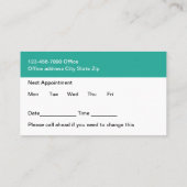 医用モダンアポイントメントカード 名刺 (裏面)