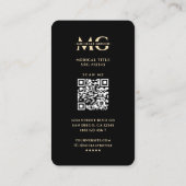 医用モダンナース金ゴールドカドゥセウスブラック 名刺 (裏面)