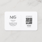 医用モダン下垂体モノグラム金ゴールドホワイト 名刺 (裏面)