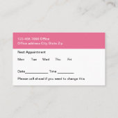 医用モダン腫瘍医アポイントメントカード 名刺 (裏面)