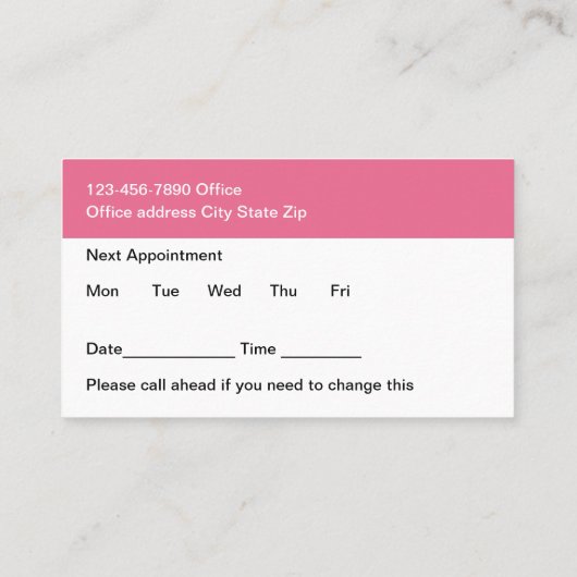 医用モダン腫瘍医アポイントメントカード 名刺 (裏面)