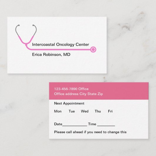 医用モダン腫瘍医アポイントメントカード 名刺 (正面/裏面)