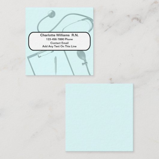 医用ユニークプロフェッショナルナース名刺 スクエア名刺 (正面/裏面)