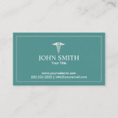 医用気にアポイントメントプレーンティール(緑がかった色) 予約カード (正面)