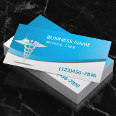 医用気にモダン青色曲線 名刺