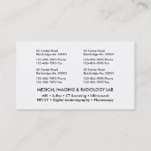 医用画像処理の放射線学の数々のな位置 名刺 (裏面)