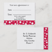 医用赤と白アポイントメント 予約カード (正面/裏面)