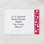 医用赤と白アポイントメント 予約カード (裏面)