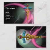 医用金ゴールド分節、ピンク緑フラクタルスワーズ 名刺 (正面/裏面)